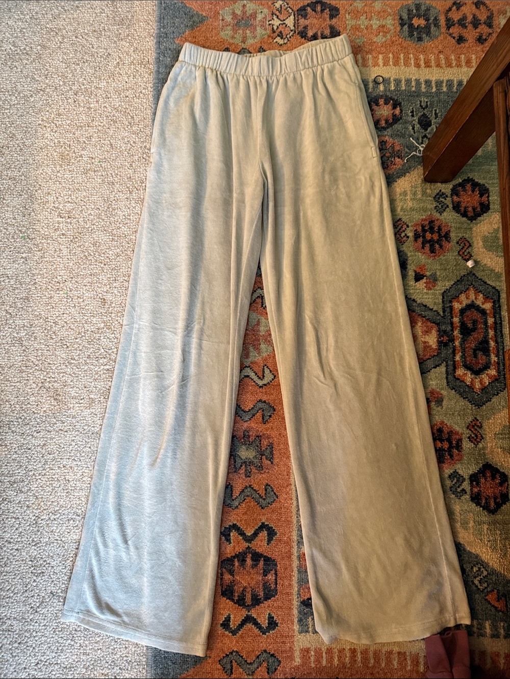 Brandy Melville Wide-Leg Lounge Pants in Light Taupe